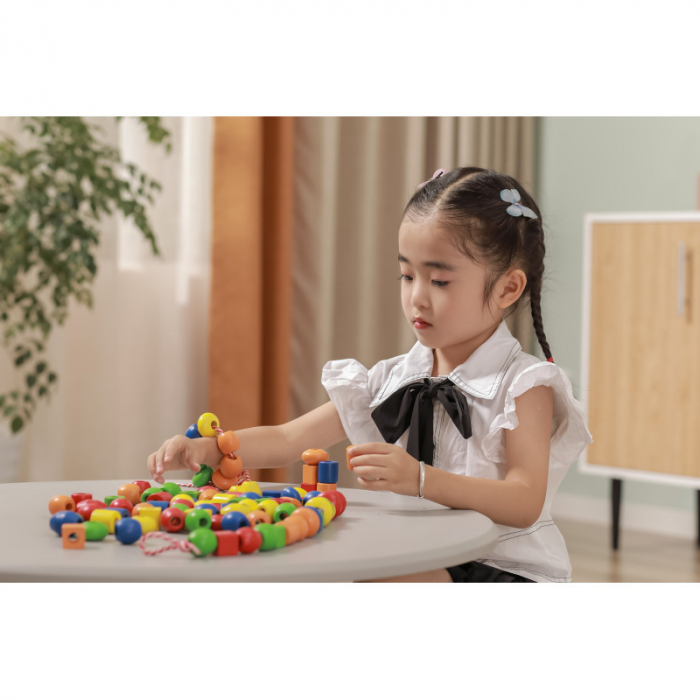 Set 90 de margele din lemn de insirat, Viga [5]