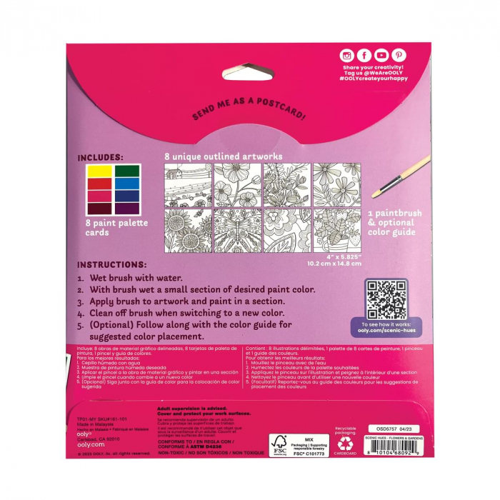 Set artistic cu acuarele DIY - Scenic Hues - Flori și grădini [3]