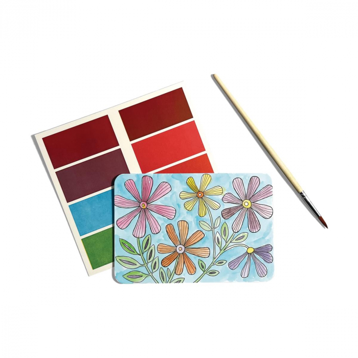 Set artistic cu acuarele DIY - Scenic Hues - Flori și grădini [4]