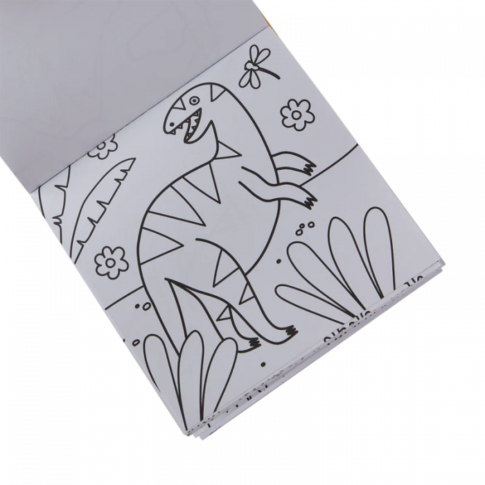 Set carte de colorat si creioane colorate - portabil, Dinoland [4]