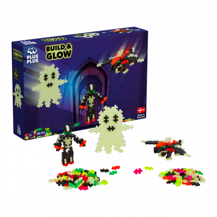 Set constructie Plus-Plus, 360 piese, Construieste si Straluceste, culori fluorescente [2]
