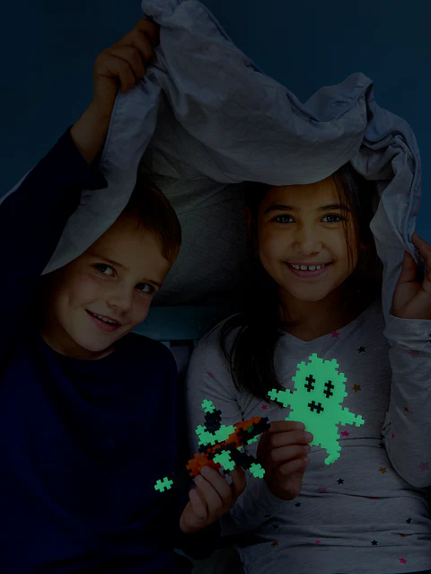 Set constructie Plus-Plus, tub 240 piese, Glow Mix, culori fluorescente [4]