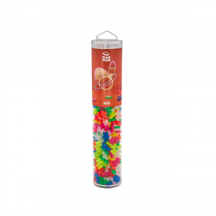 Set constructie Plus-Plus, tub 240 piese, Neon Mix, culori fluorescente [1]