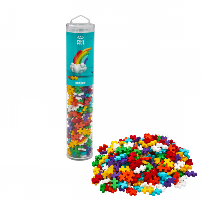 Set constructie Plus-Plus, tub 240 piese, Rainbow Mix, culorile curcubeului [3]