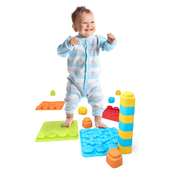 Set covorase senzoriale Soft BiBi cu blocuri de constructie, 20 piese [5]