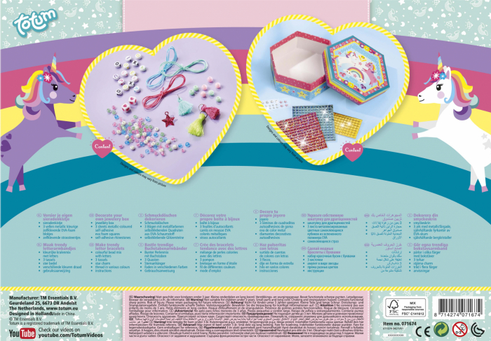 Set creativ 2 in 1, Bratari si cutie de bijuterii cu unicorni [4]