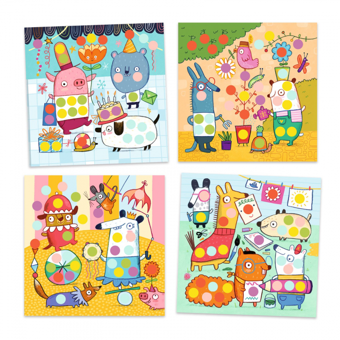 Set creativ cu autocolante Djeco, Buline colorate [2]