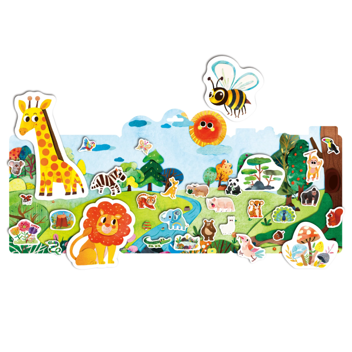 Set creativ cu stickere moi reutilizabile – Animale sălbatice [3]