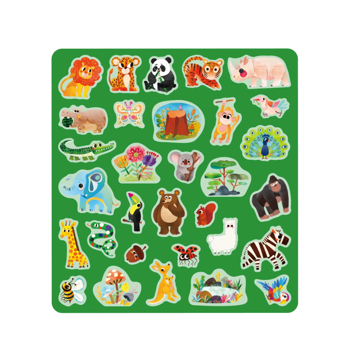 Set creativ cu stickere moi reutilizabile – Animale sălbatice [2]