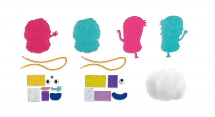 Set creativ de cusut cu tehnica siretului - Primul meu Pandantiv Monstruleti, nivel 2 [5]