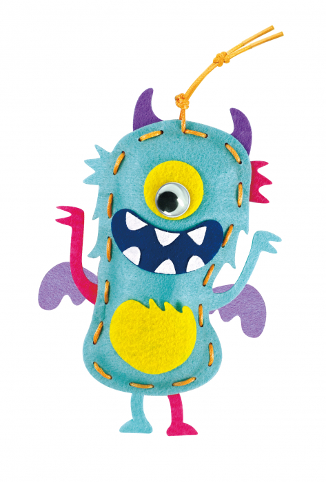 Set creativ de cusut cu tehnica siretului - Primul meu Pandantiv Monstruleti, nivel 2 [3]