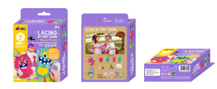 Set creativ de cusut cu tehnica siretului - Primul meu Pandantiv Monstruleti, nivel 2 [8]