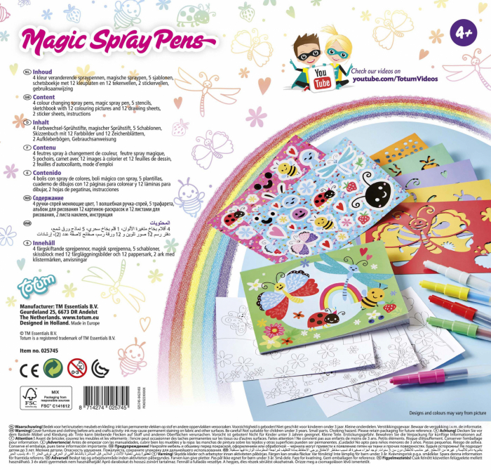 Set creativ de desenat cu sabloane si carioci spray si schimbare a culorii - Magic Spray pens [5]