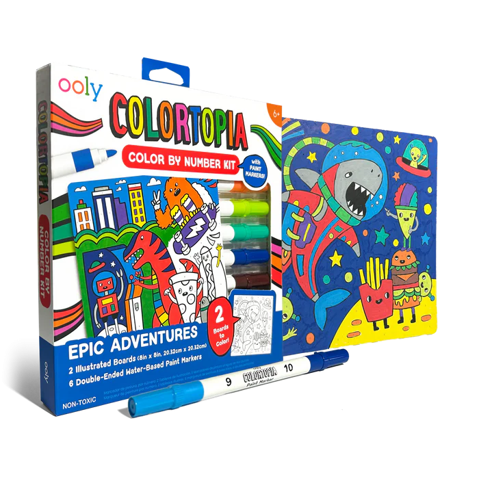 Set creativ de pictură după numere cu markere Colortopia - Aventuri Epice (Set de 6 culori duble) [2]
