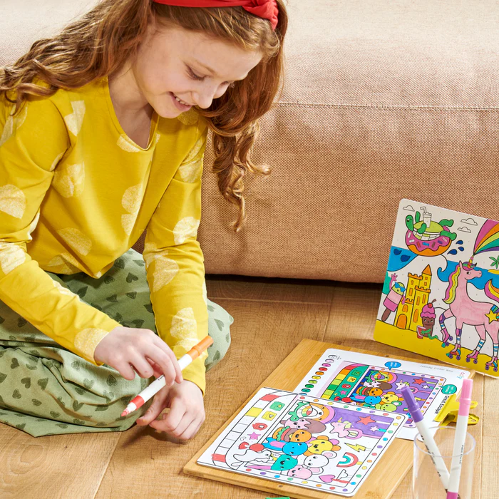 Set creativ de pictură după numere cu markere Colortopia - Tărâmul Unicornilor (Set de 6 culori duble) [4]