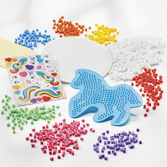Set creativ DIY cu margele de calcat- Rainbow Unicorn [7]