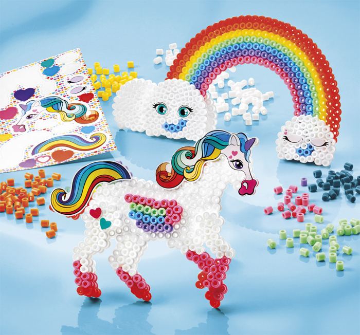 Set creativ DIY cu margele de calcat- Rainbow Unicorn [3]