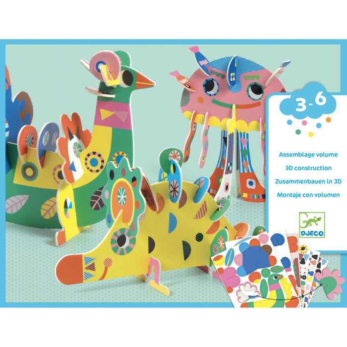 Set creativ Djeco, Animale 3D [1]