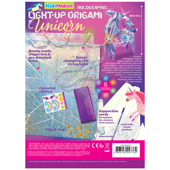 Set creativ - Origami holografic Unicorn cu iluminare [2]