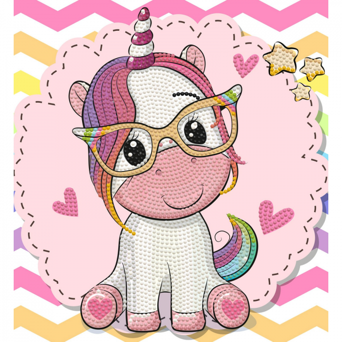 Set creativ pictura cu diamante - Unicorn student [2]