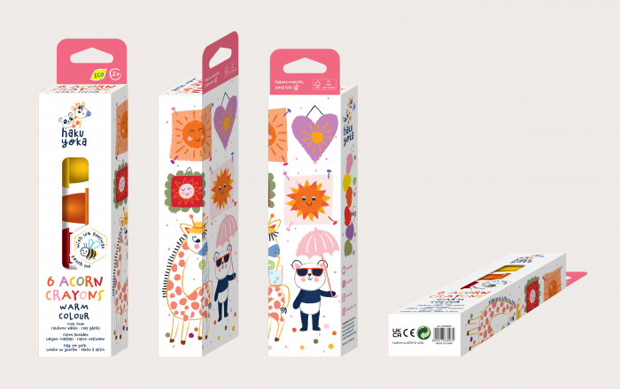 Set de 6 creioane cerate in forma de ghinda, Haku Yoka - culori calde [2]