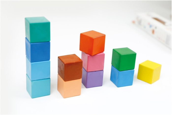 Set de 6 creioane cerate in forma de cub, Haku Yoka - culori curcubeu [3]