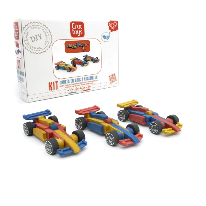 Set de constructie 3 masini de curse, Croc toys [3]