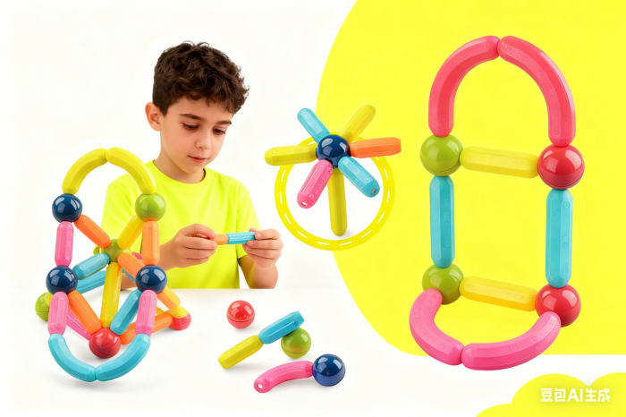 Set de constructie magnetic - Forme 3D (42 piese) [4]
