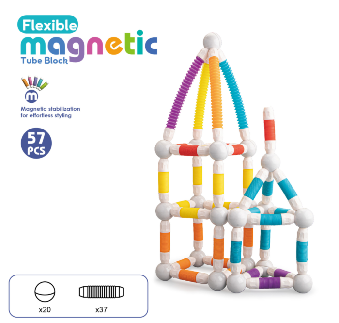 Set de constructie STEM magnetic -  Tuburi flexibile (57 piese) [2]