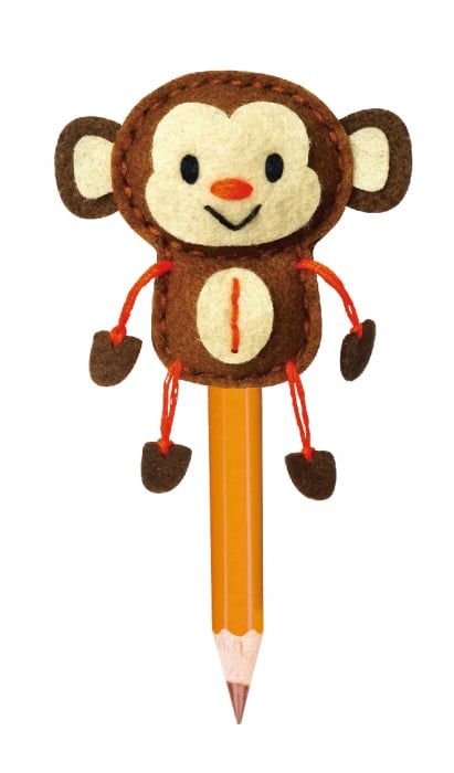 Set de cusut DIY - decoratiune topper pentru creion - Maimuta [2]