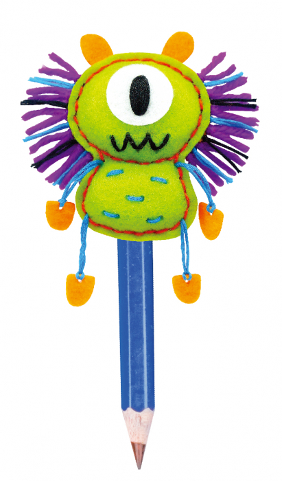Set de cusut DIY - decoratiune topper pentru creion - Monstrulet [2]