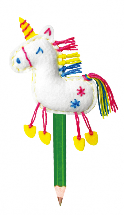 Set de cusut DIY - decoratiune topper pentru creion - Unicorn [2]