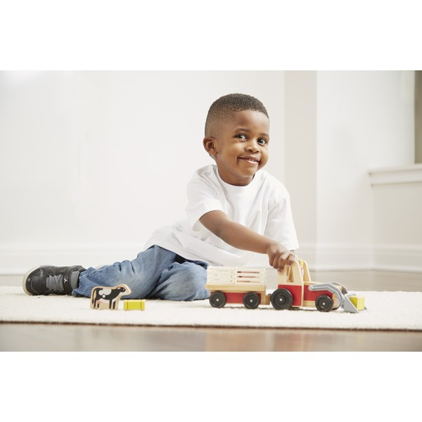 Set de joaca Excavator din lemn cu remorca [2]