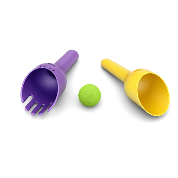 Set de plaja 2 in 1 RakBi, lopatica si grebla cu minge, Violet, BiBio [2]