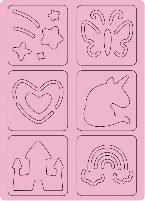 Set de razuit cu sabloane - Unicorni [3]