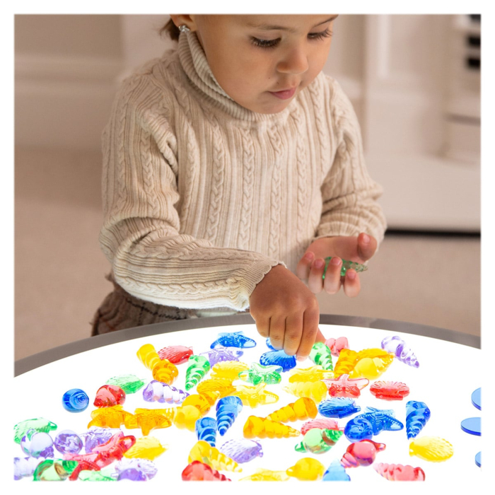 Set de sortare, Scoici translucide colorate, 72 piese [2]