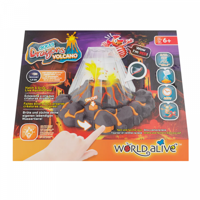 Set educativ STEM - AQUA DRAGONS® Habitat VULCAN cu lava - acvariu cu LED si Aqua Dragons rosii [7]