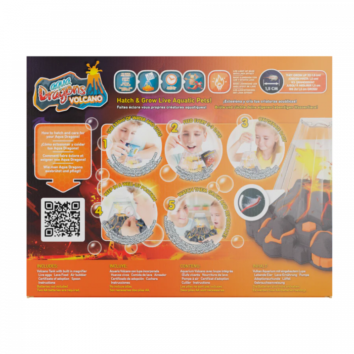 Set educativ STEM - AQUA DRAGONS® Habitat VULCAN cu lava - acvariu cu LED si Aqua Dragons rosii [6]