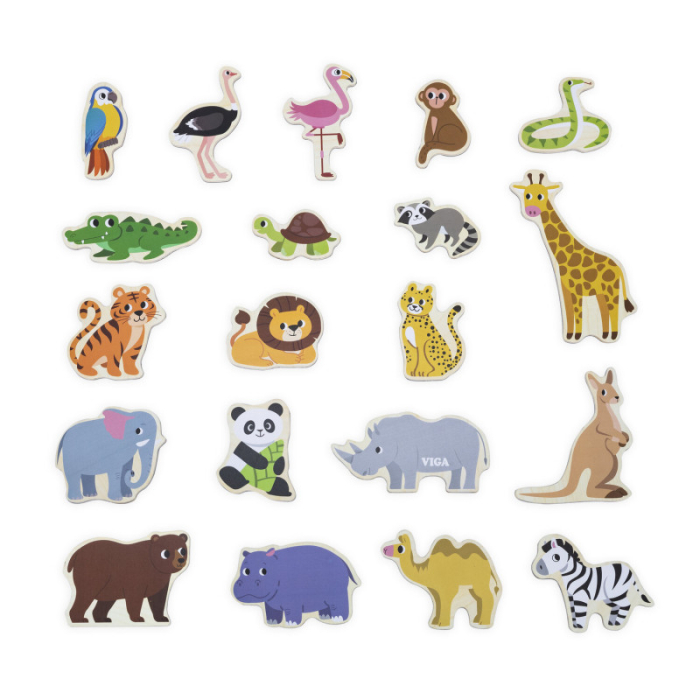 Set magnetic Animale salbatice din lemn (20 piese), Viga [2]