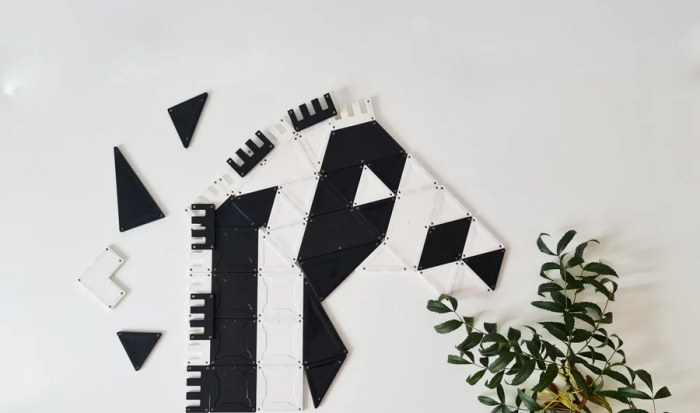 Set magnetic Magblox - 92 piese magnetice de constructie Monocrom Alb&Negru [4]