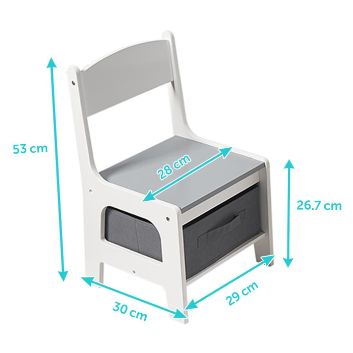 Set masuta si 2 scaune pentru copii , alb MDF, U-Grow [2]