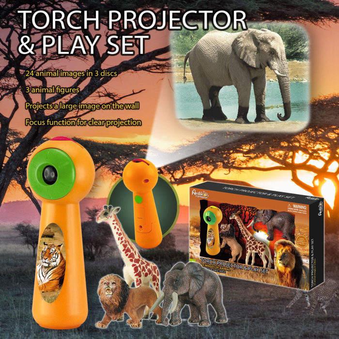 Set proiector tip lanterna & 3 figurine - Animalute [2]