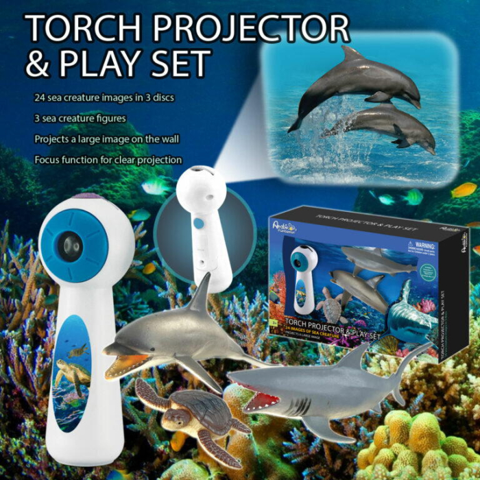Set proiector tip lanterna & 3 figurine - Animalute marine [2]