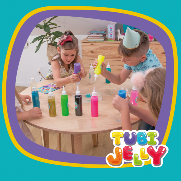 SET TUBI JELLY (gel modelator) cu 6 culori si acvariu mic – DINOZURI [5]