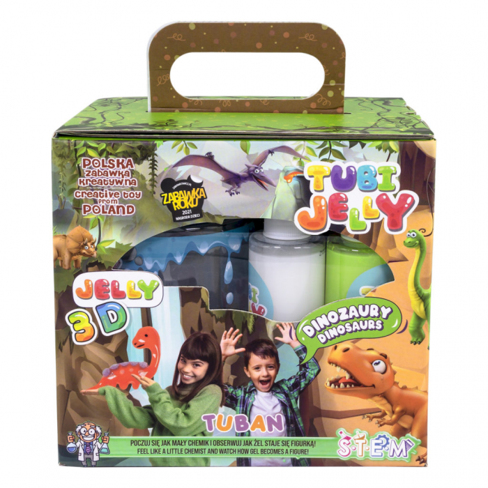 SET TUBI JELLY (gel modelator) cu 6 culori si acvariu mic – DINOZURI [7]
