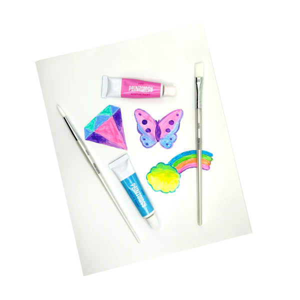 Set vopsele acrilice Paintology, 12 culori pastel si 2 pensule [6]