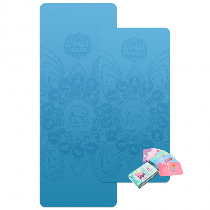 Set Yoga Mama-Copil, saltele asortate si carduri incluse - Wave, albastru [1]