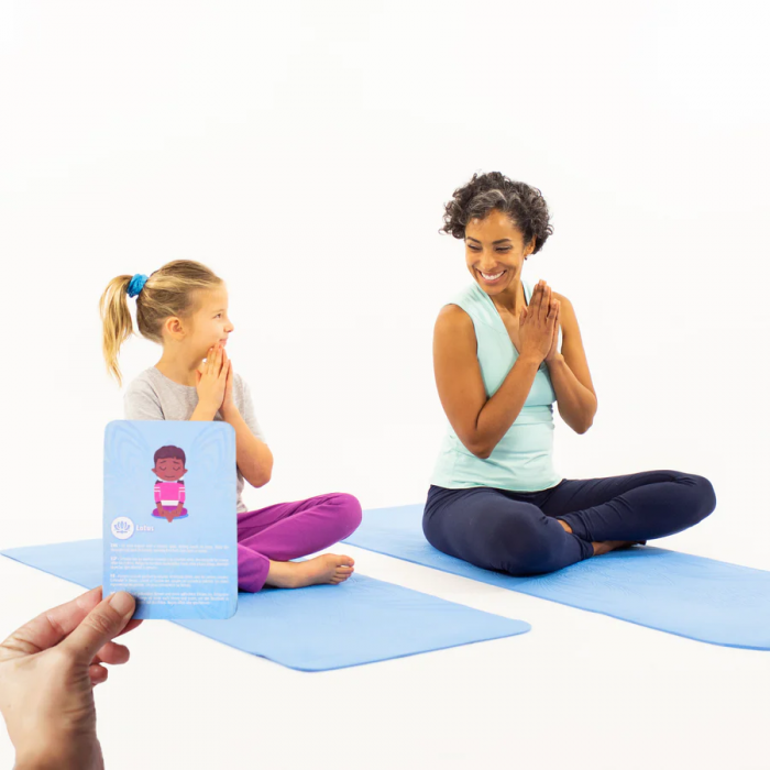 Set Yoga Mama-Copil, saltele asortate si carduri incluse - Wave, albastru [2]