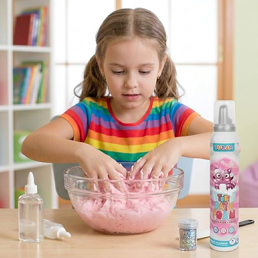 Spuma creativa pentru baie si slime  - TUBI  – ROZ 200 ml [3]