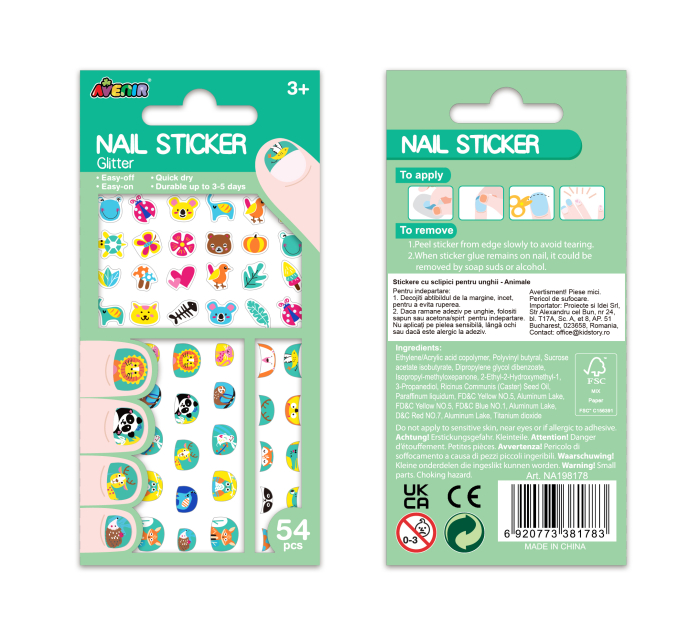 Stickere pentru unghii cu sclipici - Animale [5]